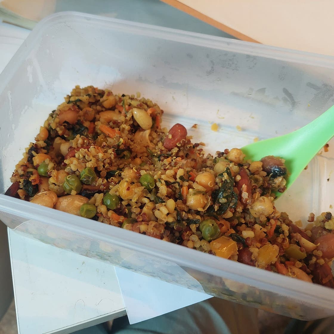 Vibrant Curry Cashew Chickpea Quinoa Salad