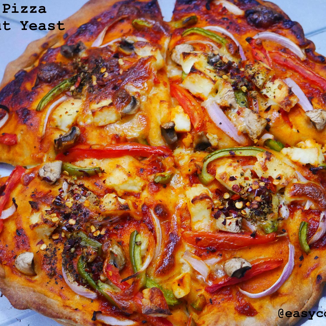 Cheese Burst Pizza Without Yeast Recipe | Home Made Veg Pizza Recipe
