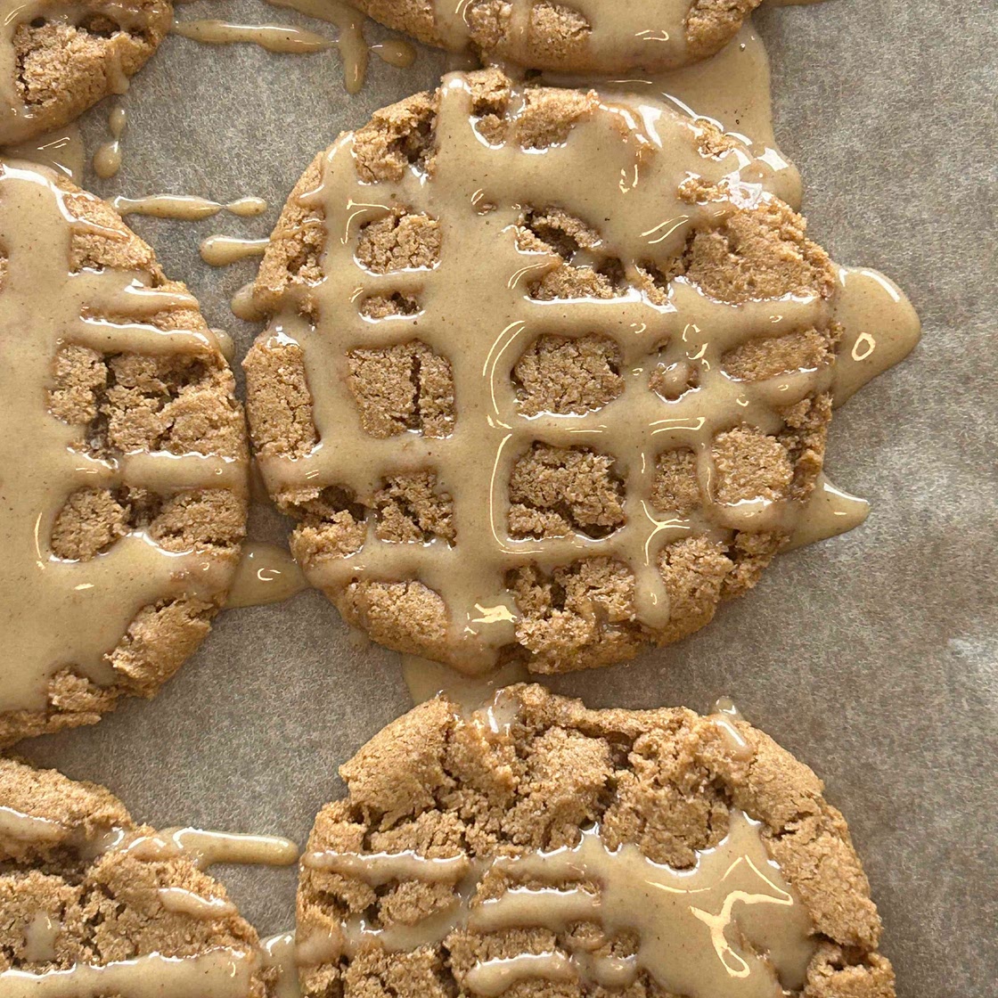 Maple Brown Sugar Cookies w/ Tahini Maple Glaze