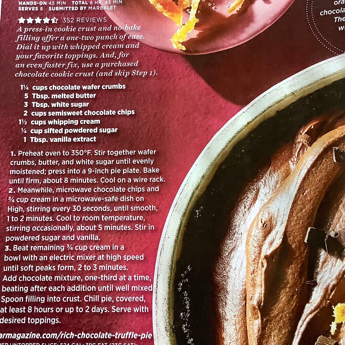Rich Chocolate Truffle Pie