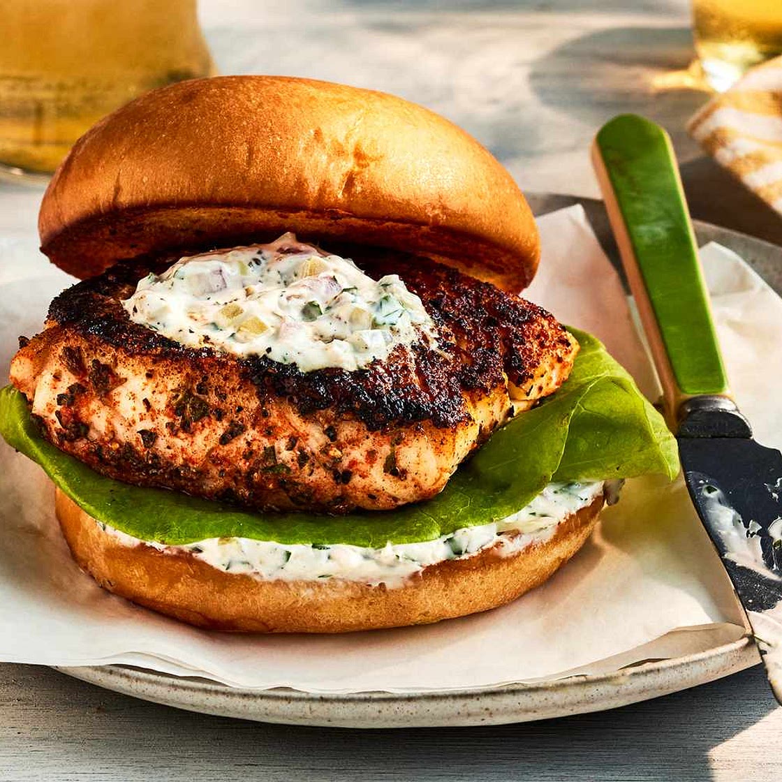 Blackened Fish Sandwiches with Horseradish Tartar Sauce