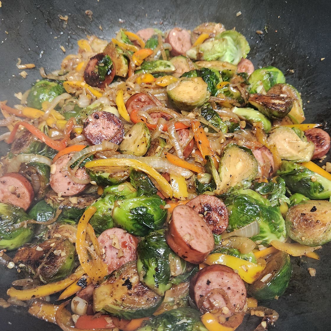 Turkey sausage sprouts.