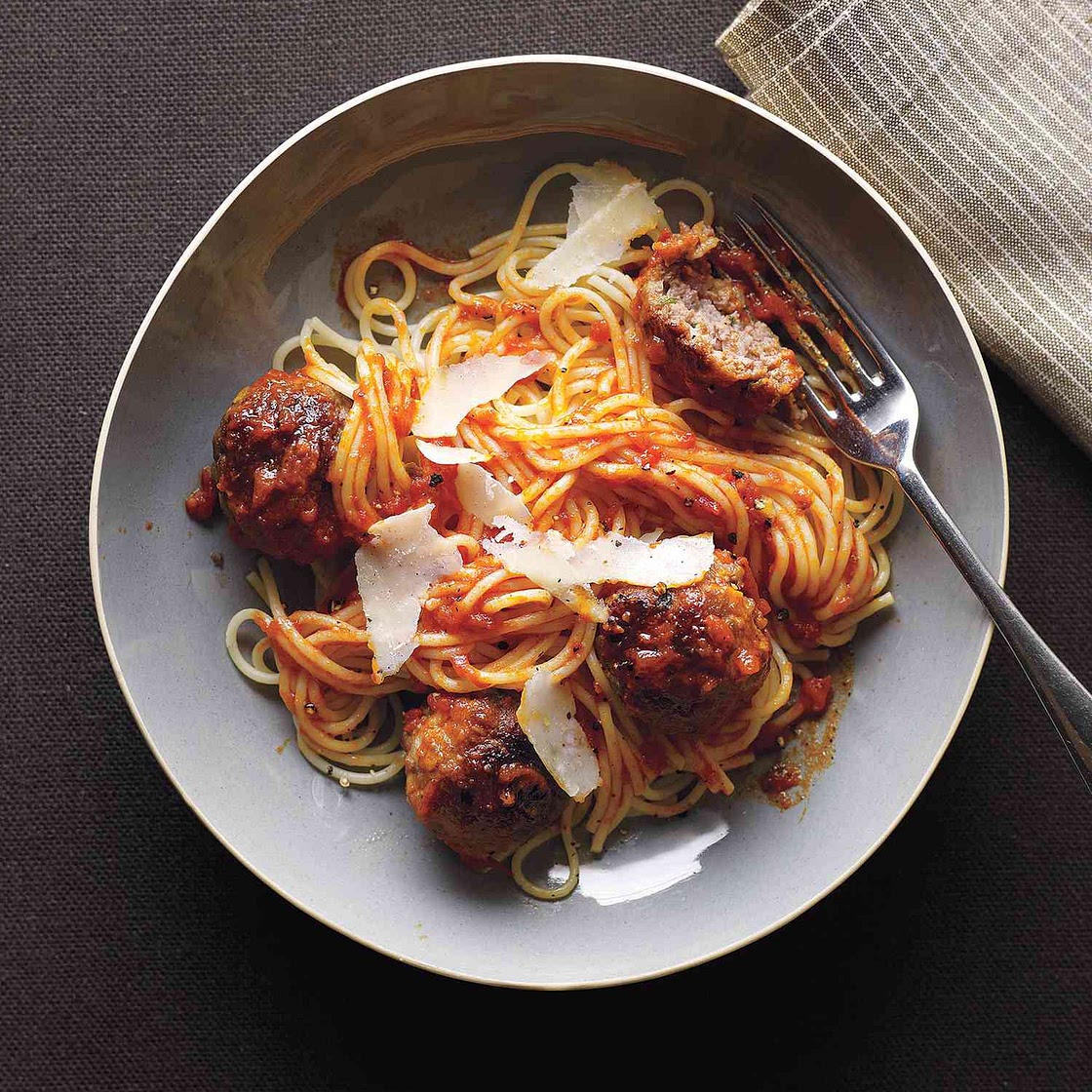 Spaghetti With Bacon Meatballs