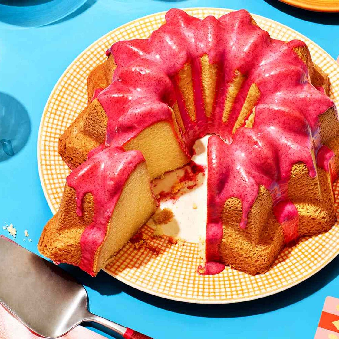 Moscato Pound Cake with Grape Glaze