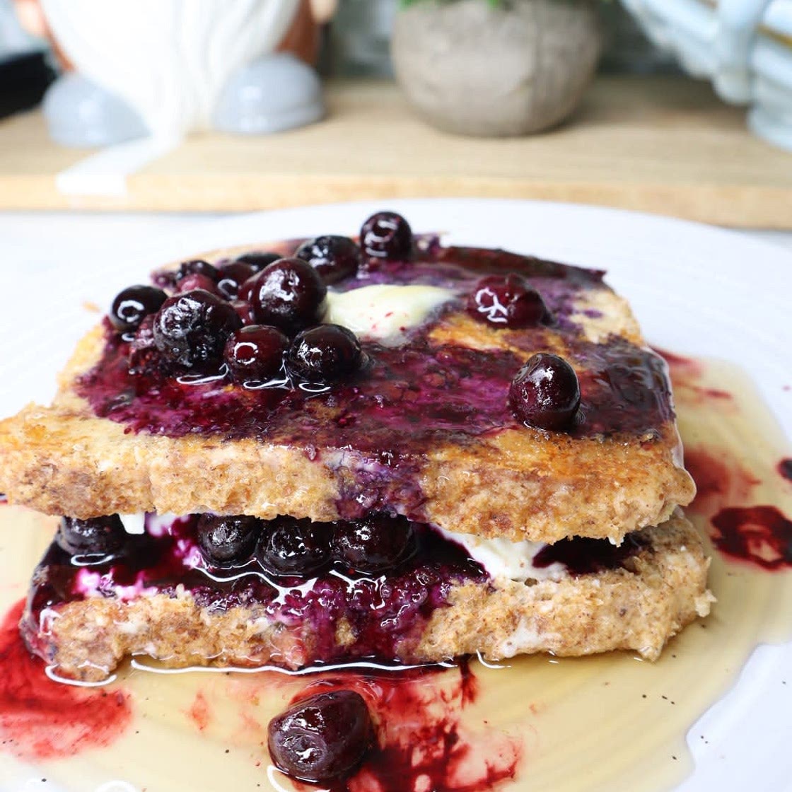 Stuffed Blueberry Protein French Toast