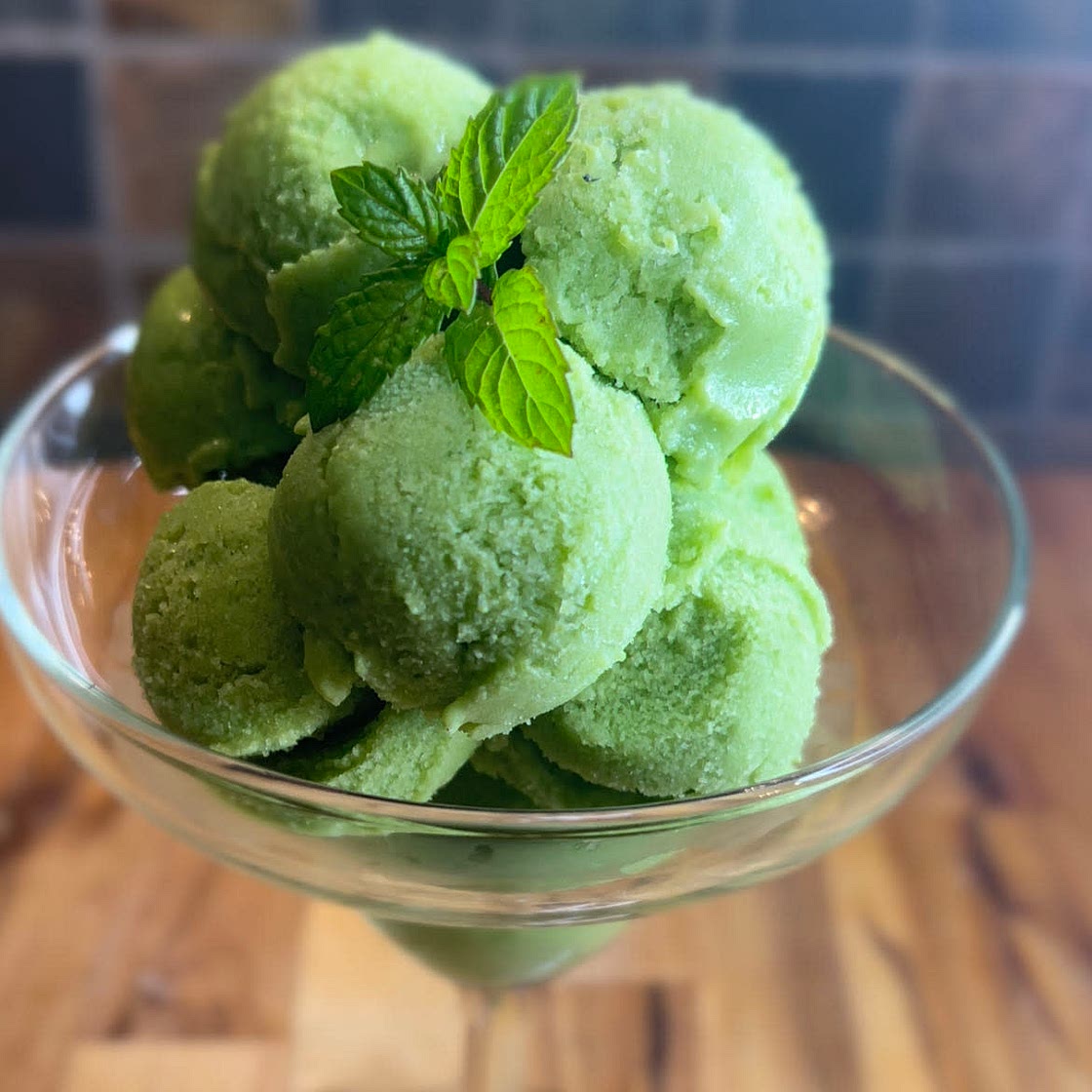 Green Ice cream Dessert 