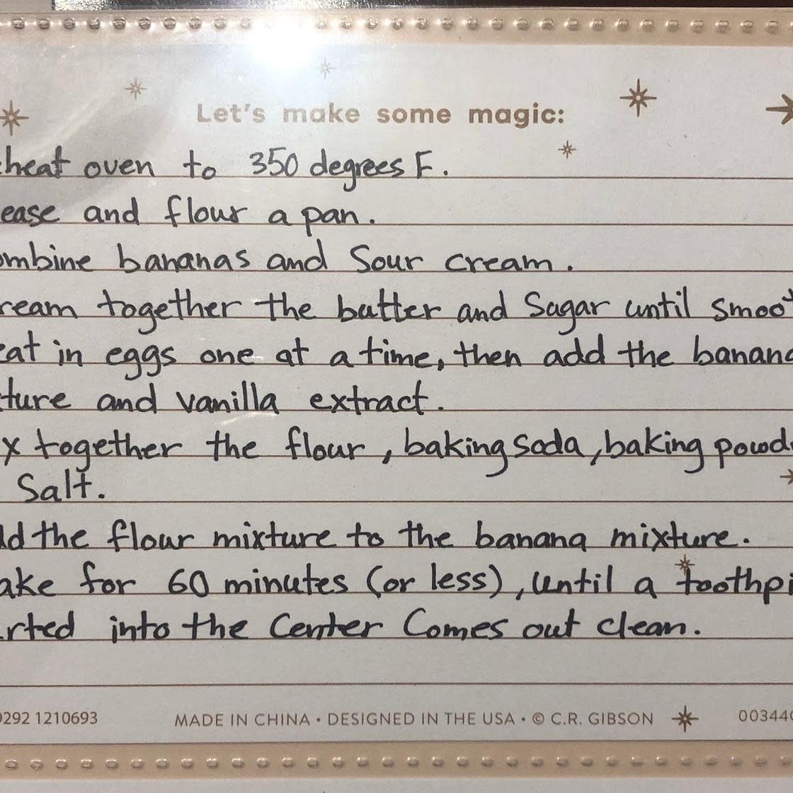 Tamara’s banana bread