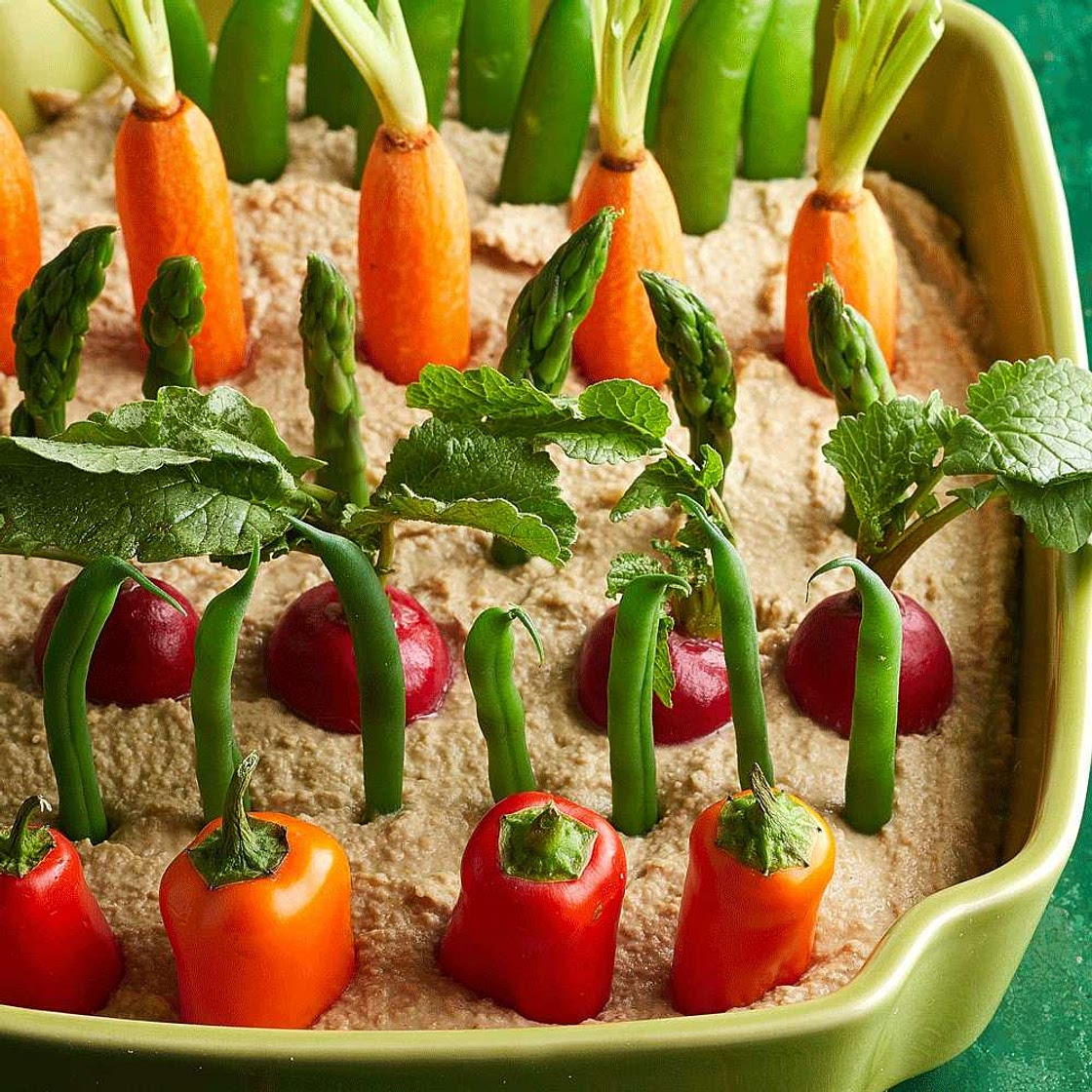 Spring Herb Hummus Vegetable Garden