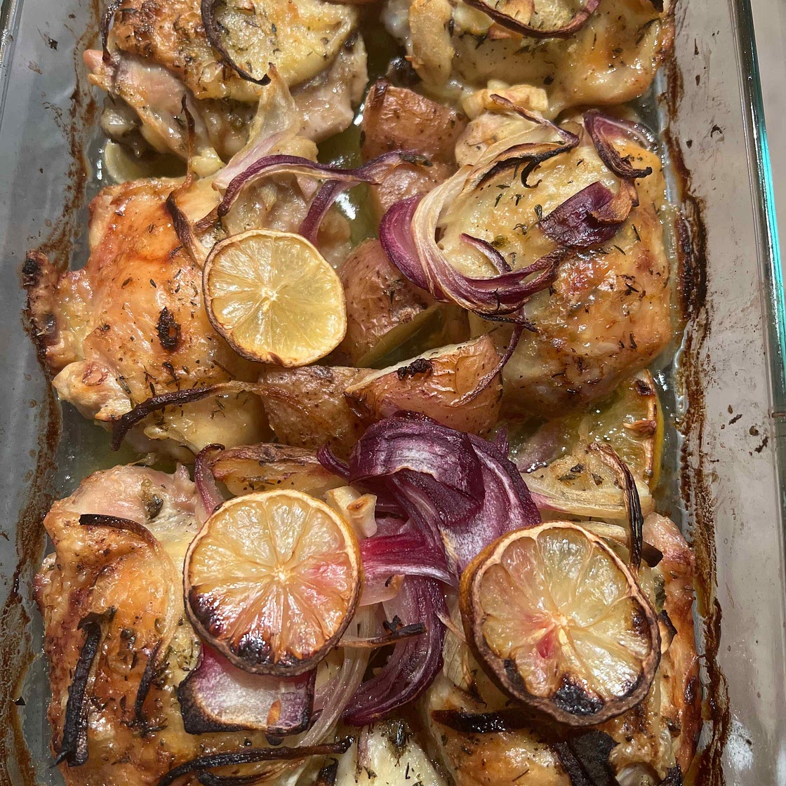 Sheet-Pan Lemon Butter Chicken Thighs