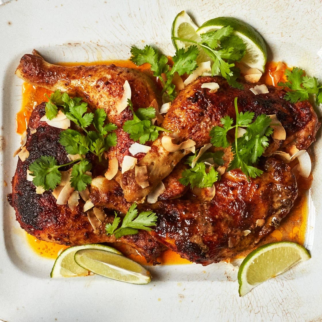 Coconut Milk–Braised Chicken Legs