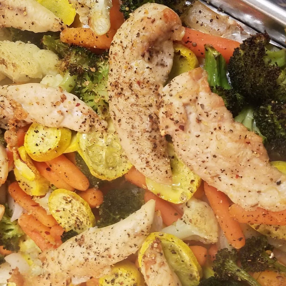 Sheet Pan Chicken and Rainbow Vegetables