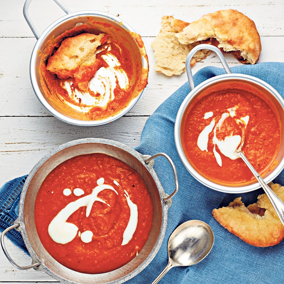 Red lentil, red pepper and harissa soup recipe