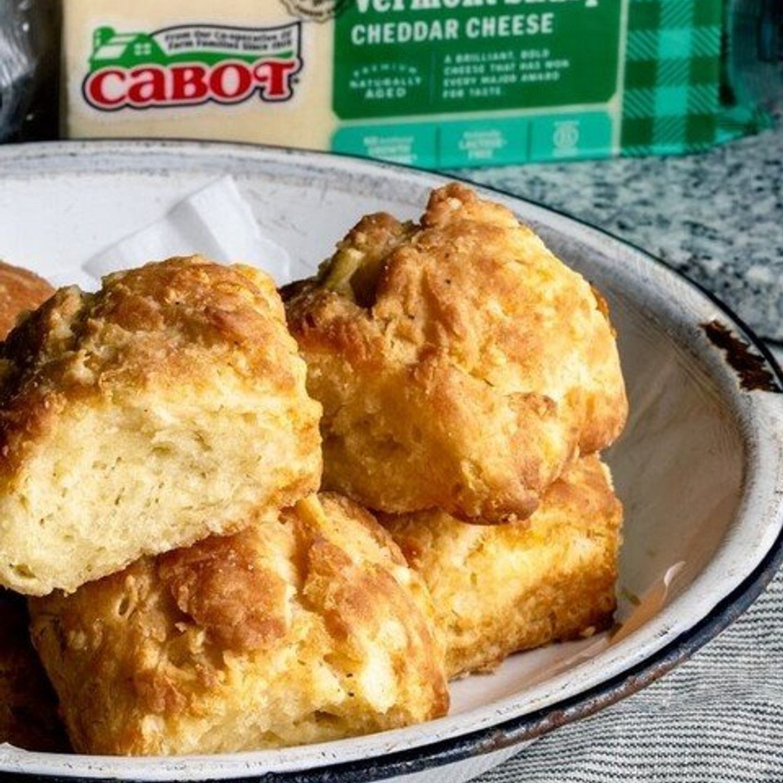 Air Fryer Cheddar Biscuits with Garlic Butter