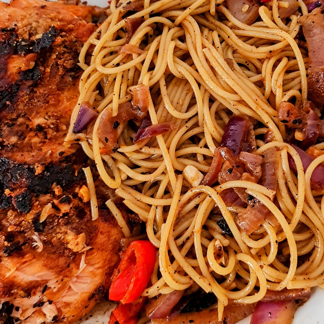 Salmon & Chili-Peanut Butter Pasta
