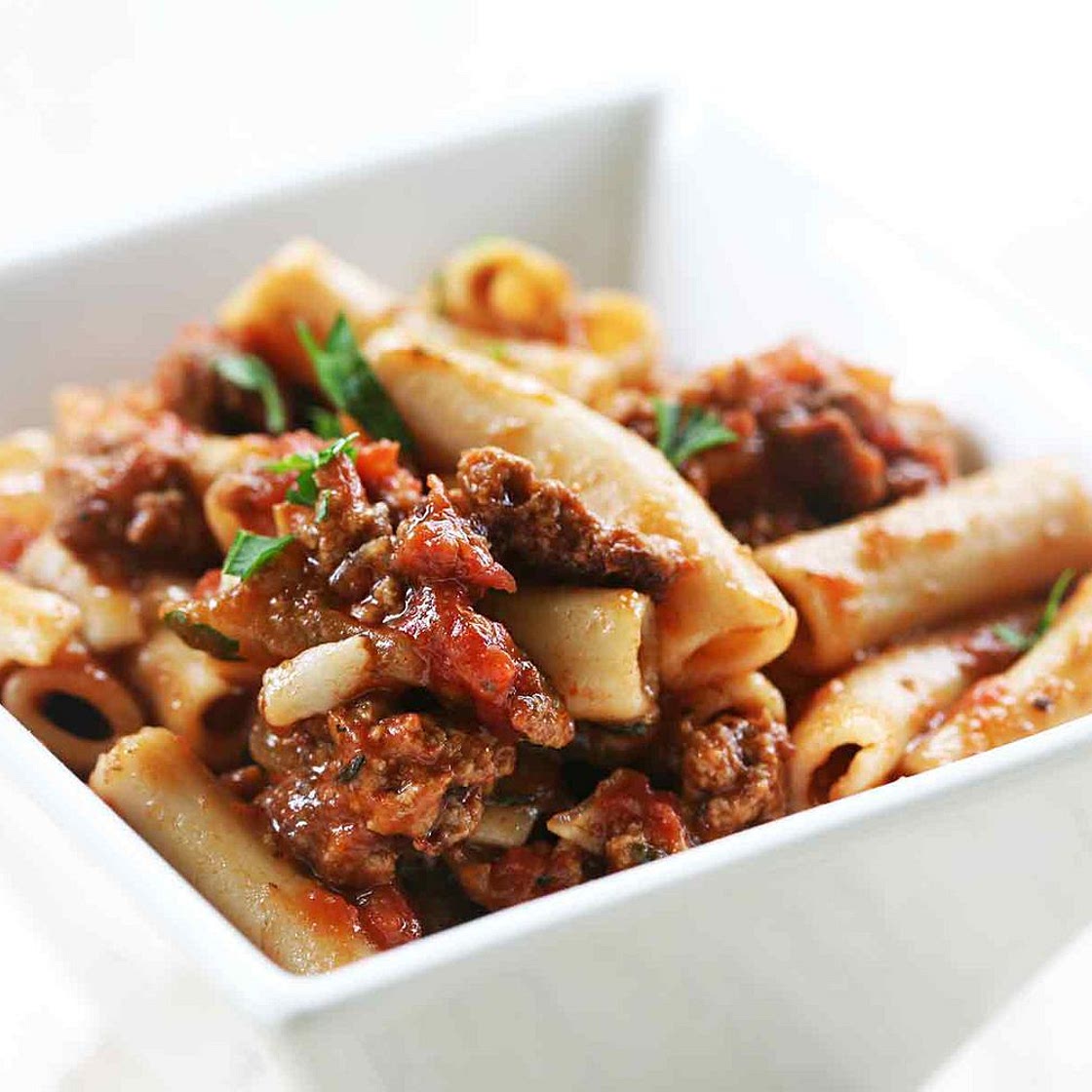 Penne Pasta with Meat Sauce