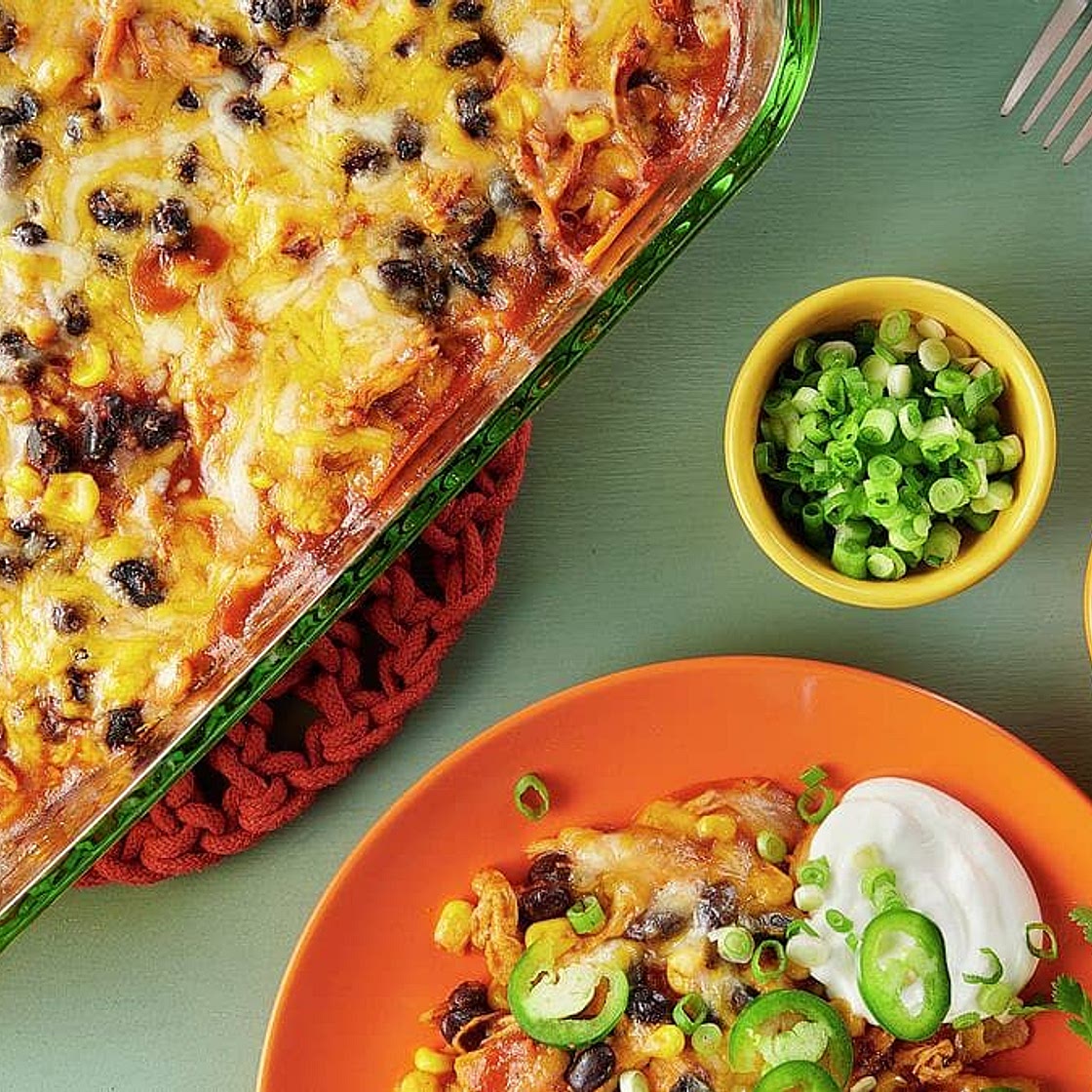 Easy Chicken and Black Bean Enchilada Casserole