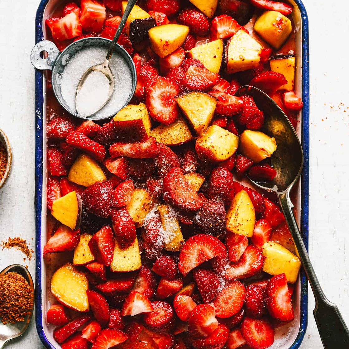 Sweet & Sour Tajín Peaches & Strawberries