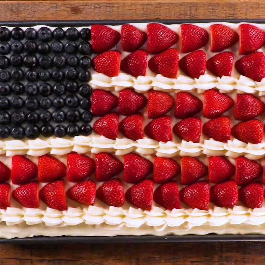 Sour Cream Flag Cake Recipe