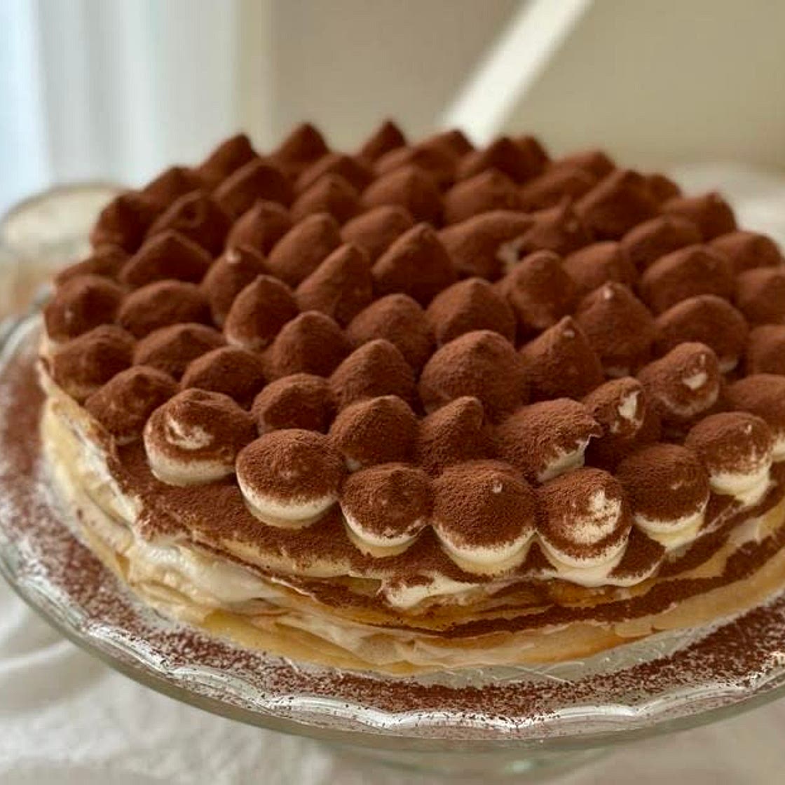 Tiramisu crêpe cake