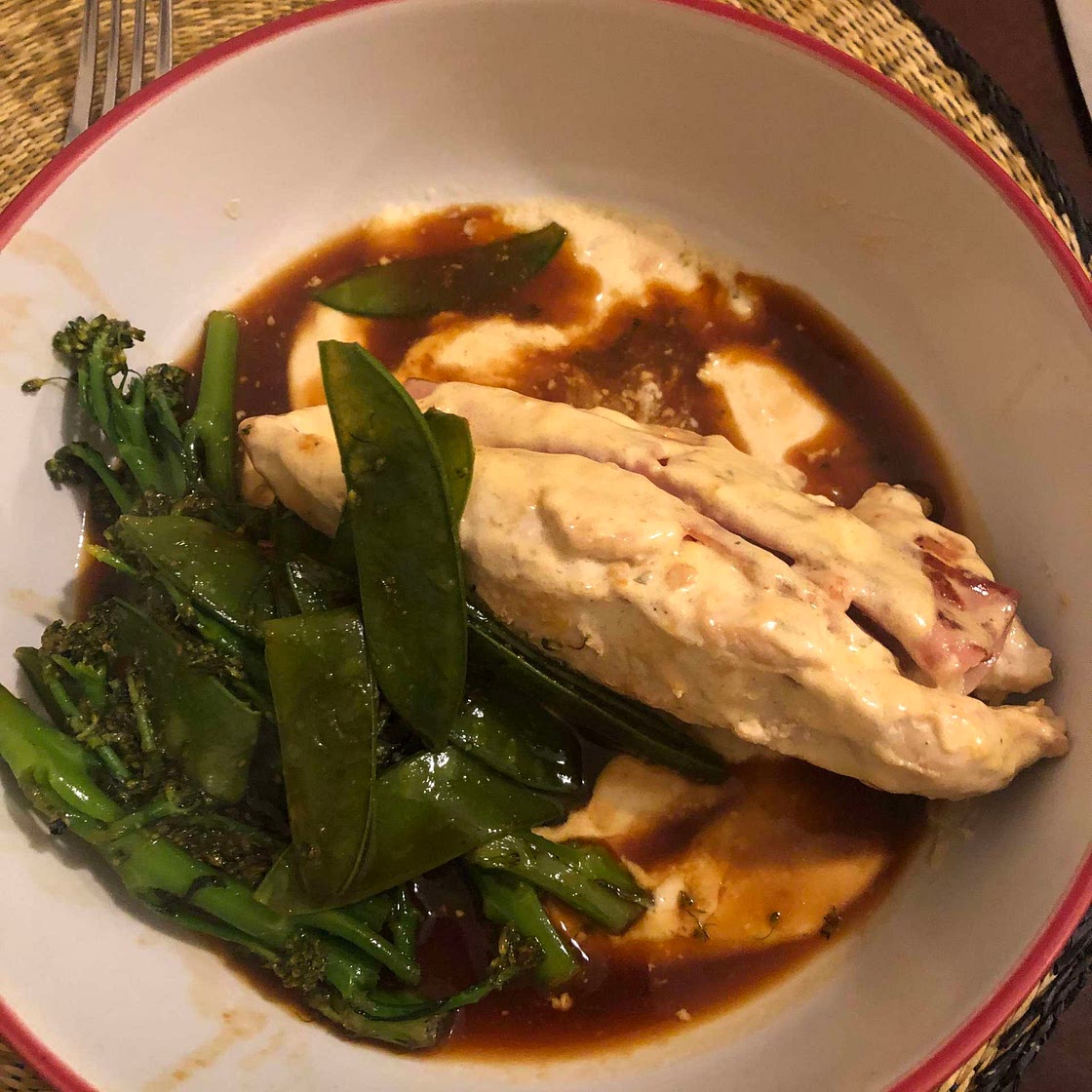 CHEESY HAM STUFFED CHICKEN