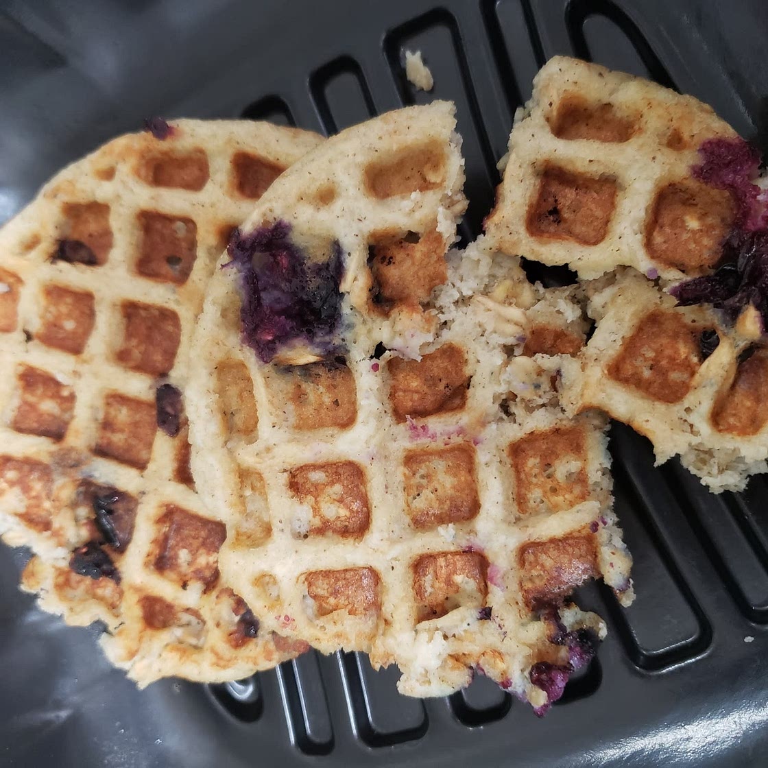 Healthy Waffle Recipe - Banana Oat & Blueberry