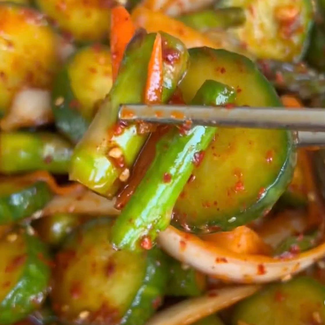Cucumber and asparagus kimchi