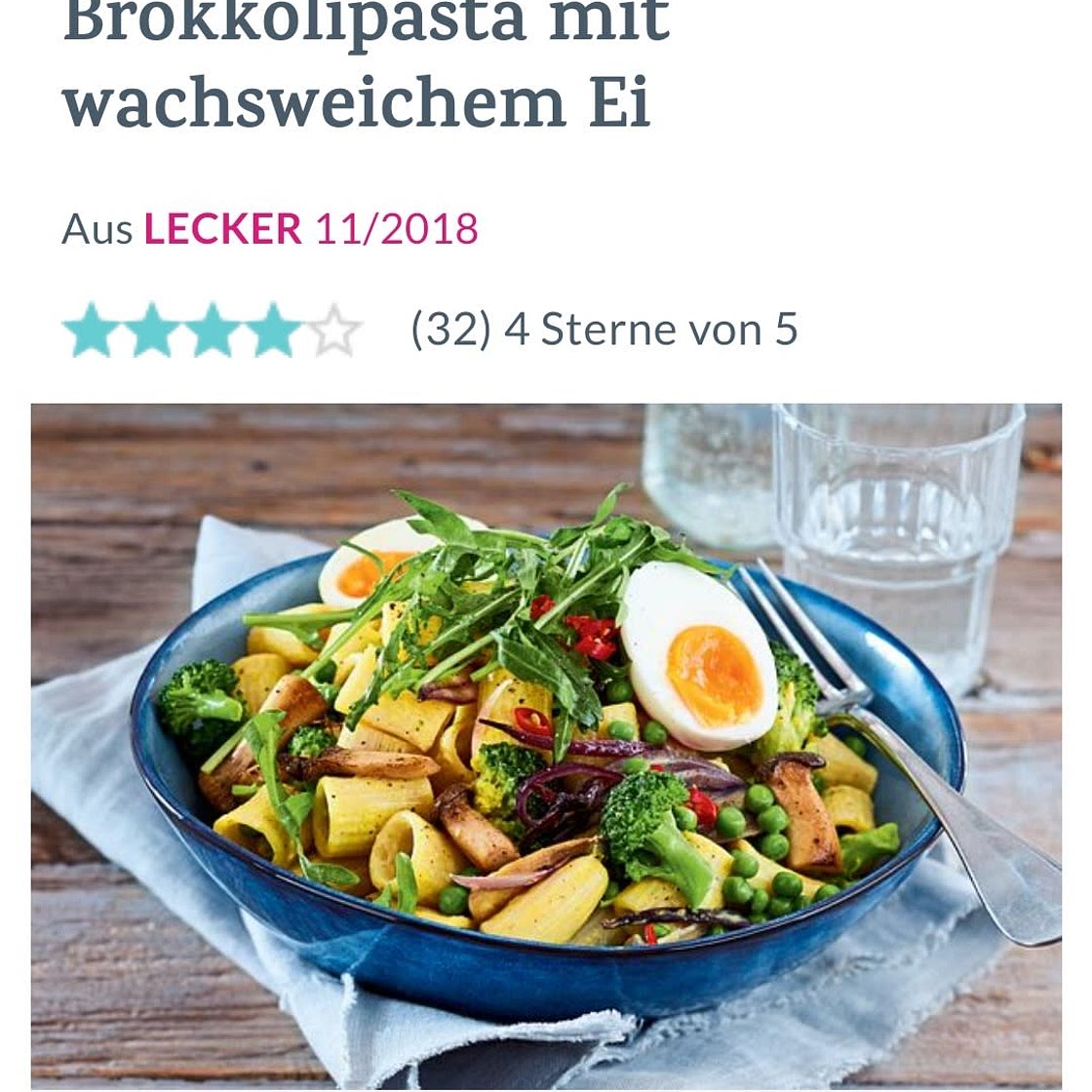 BROKKOLIPASTA mit wachsweichen Ei