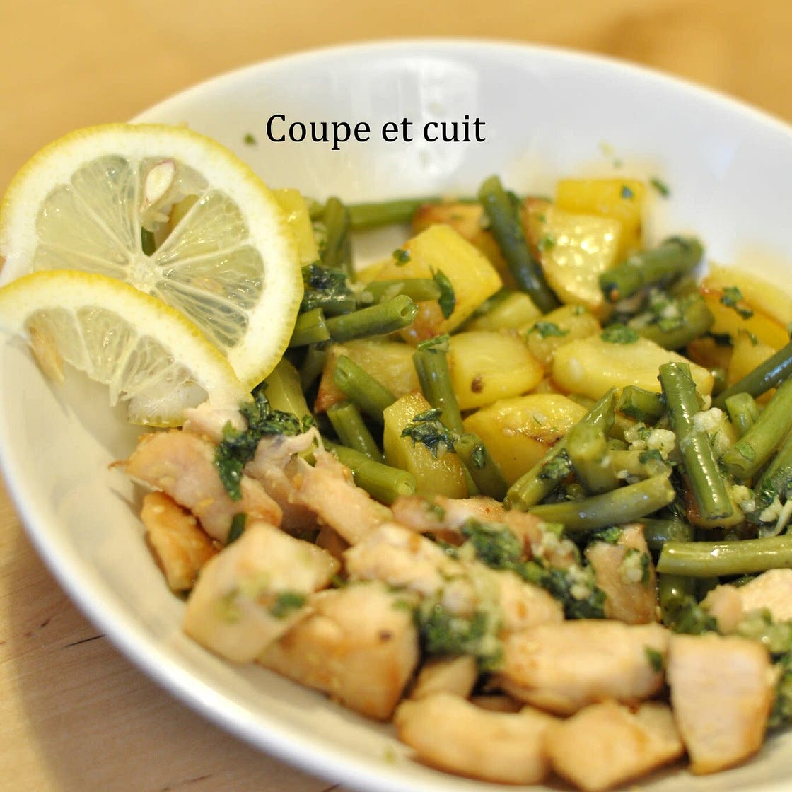 Poulet - pomme de terre - haricos