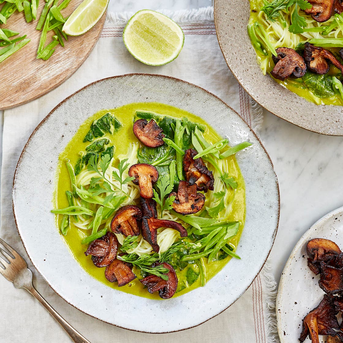 Turmeric Coconut Curry & Smoky Roasted Mushrooms
