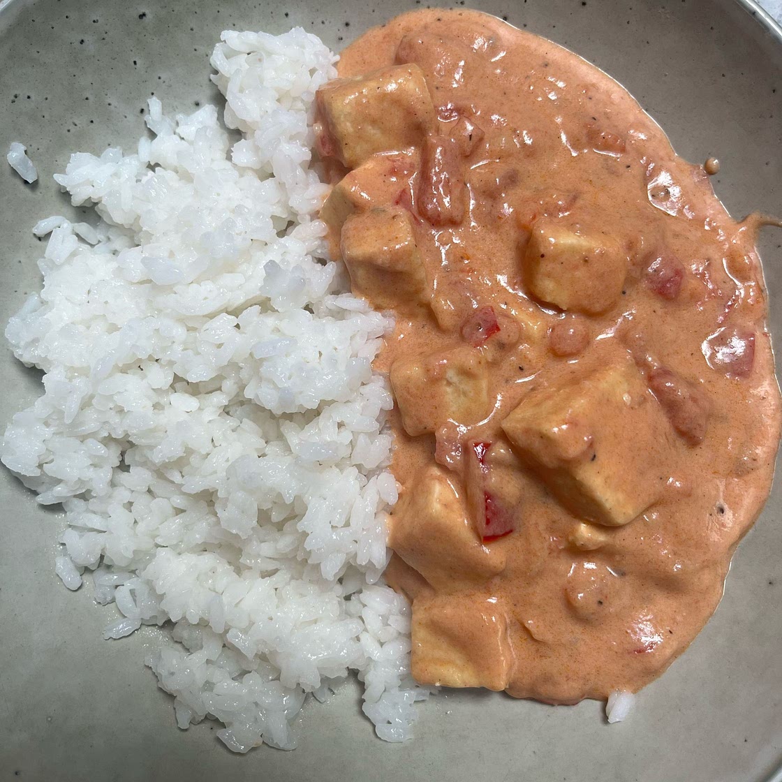 Tofu in Creamy Black Pepper Tomato Sauce ( Dum Tofu Paneer Kali Mirch)