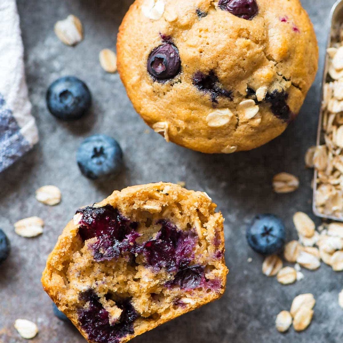 Healthy blueberry muffins