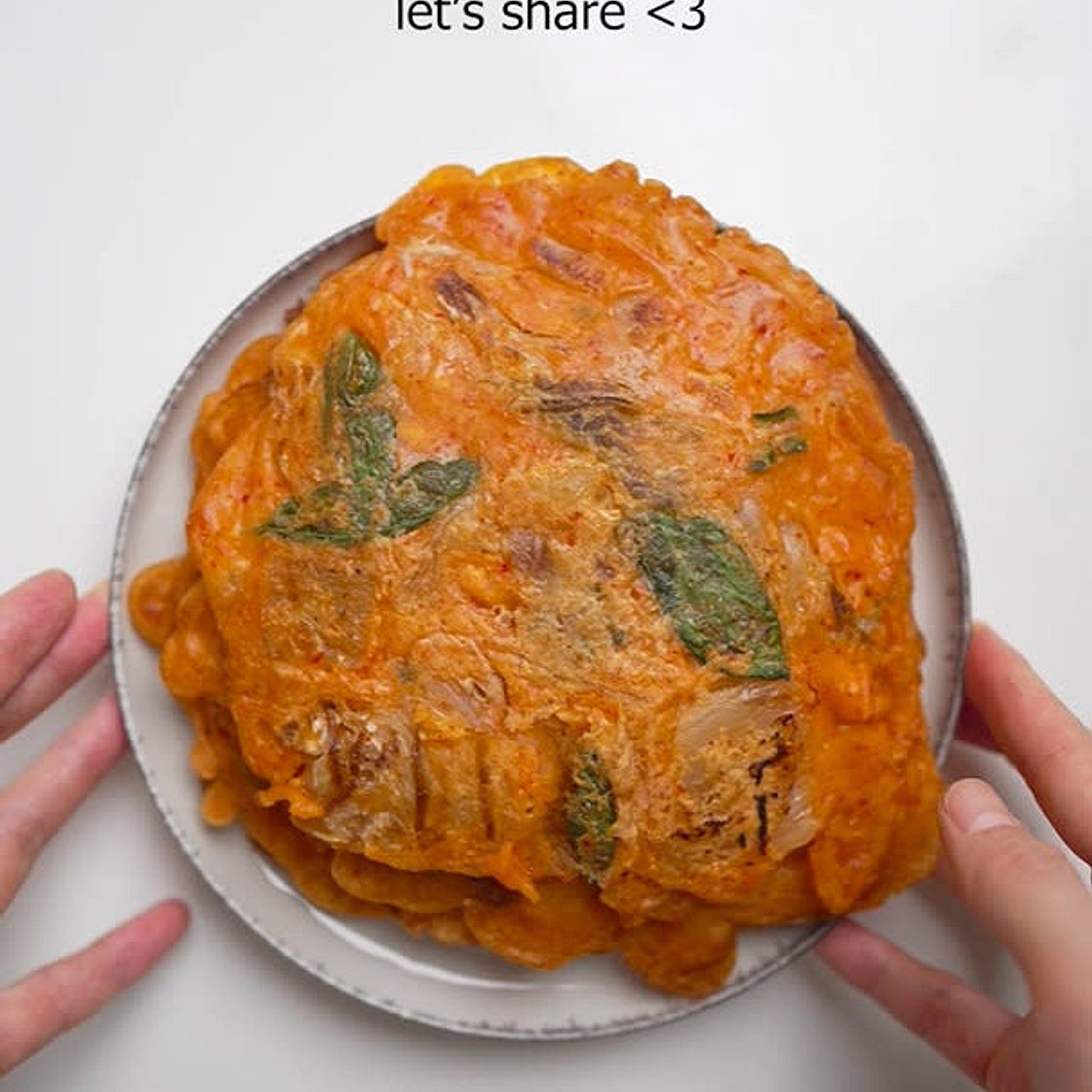 Kimchi Basil Pancakes with Parmesan Cheese