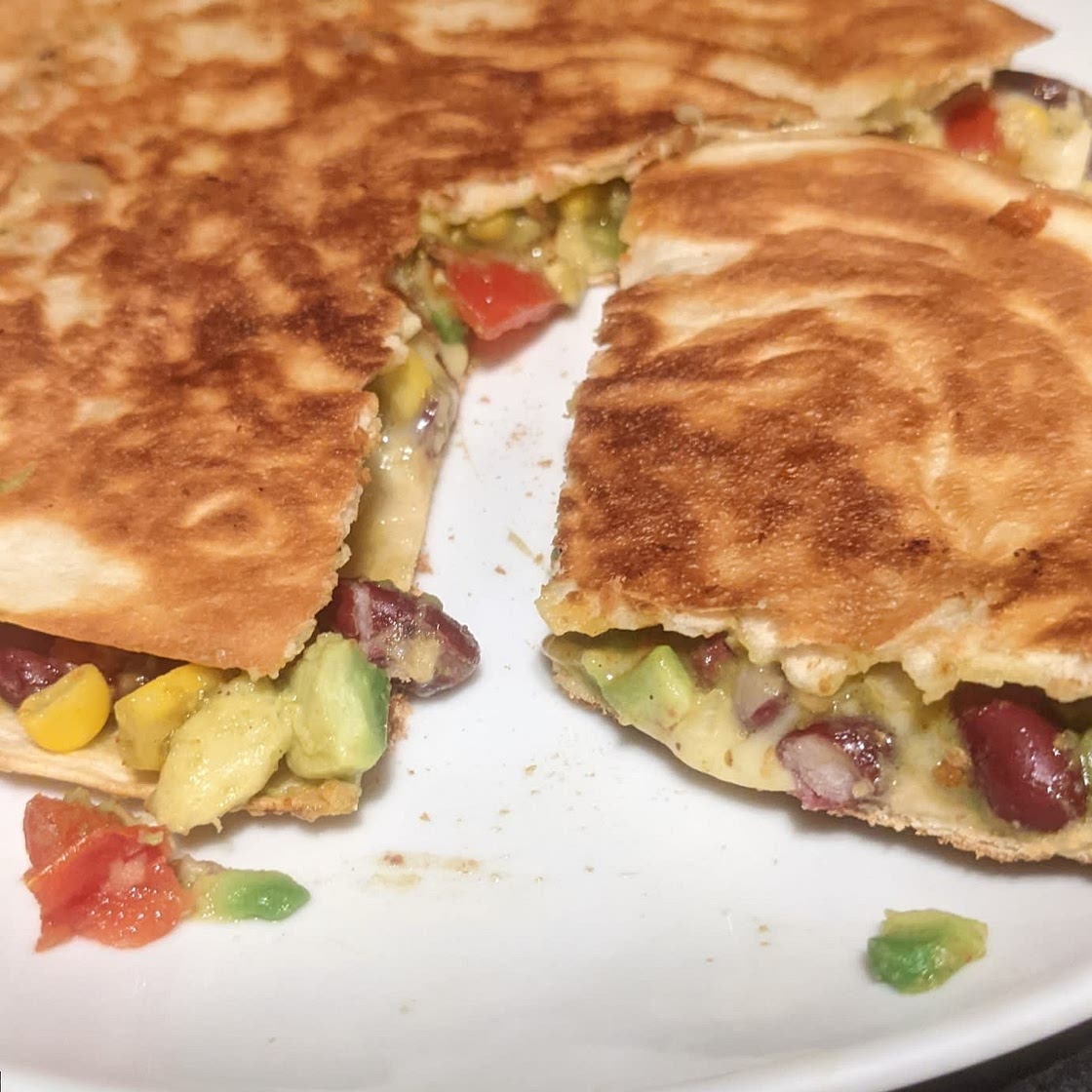 Black Bean, Avacodo, & Corn Quesadillas