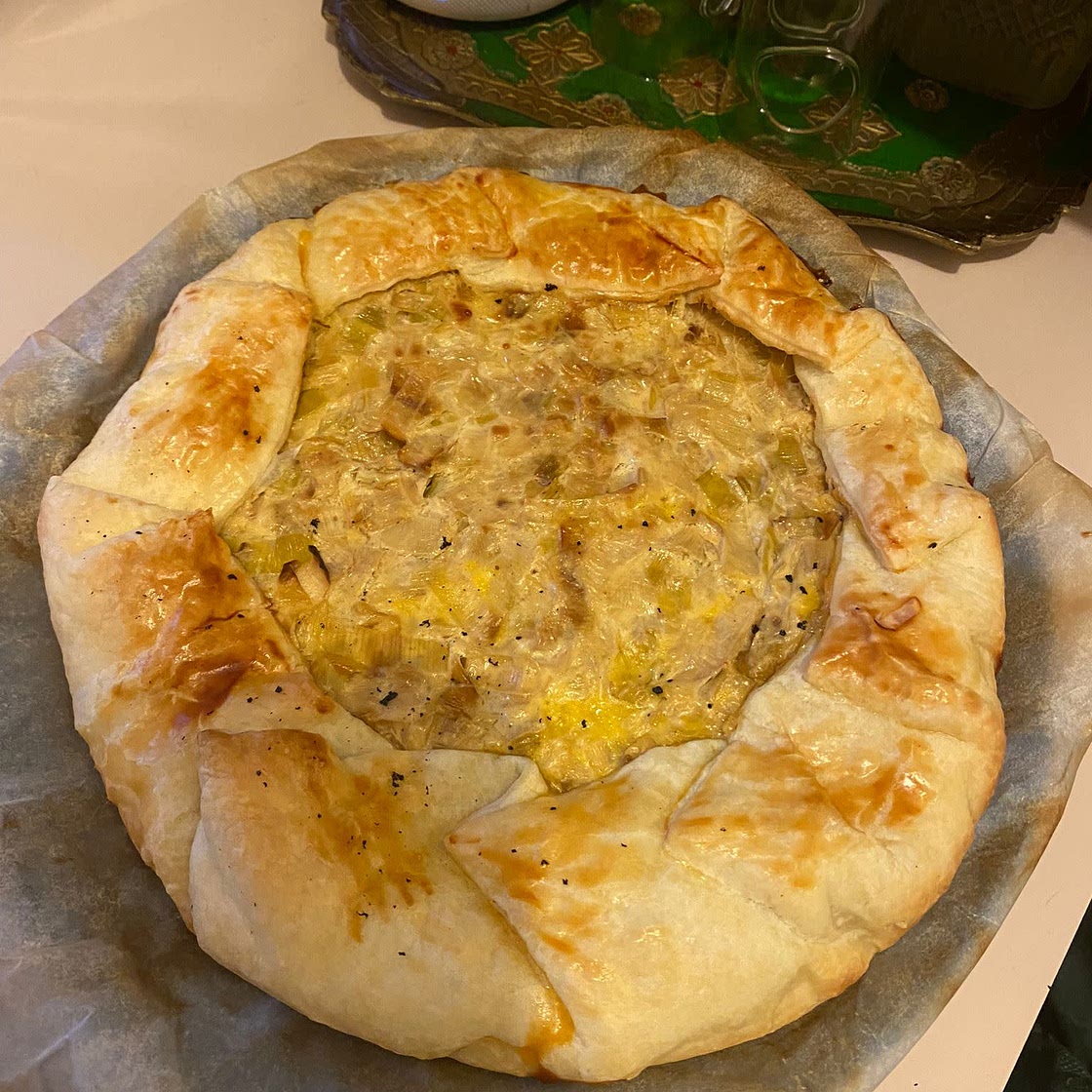 Tortino di porri e curry