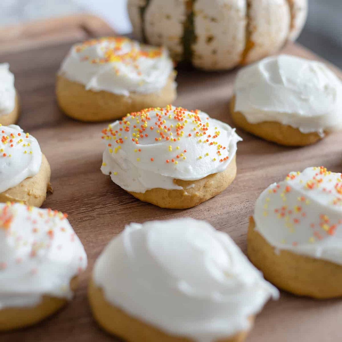 Frosted Soft Pumpkin Cookies