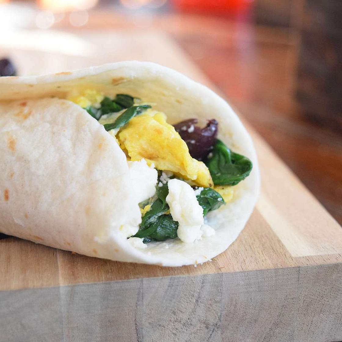 Spinach and Feta Breakfast Wrap