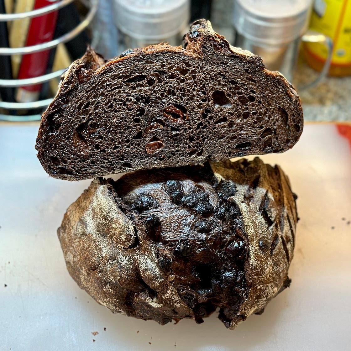Chocolate Cherry Sourdough Bread