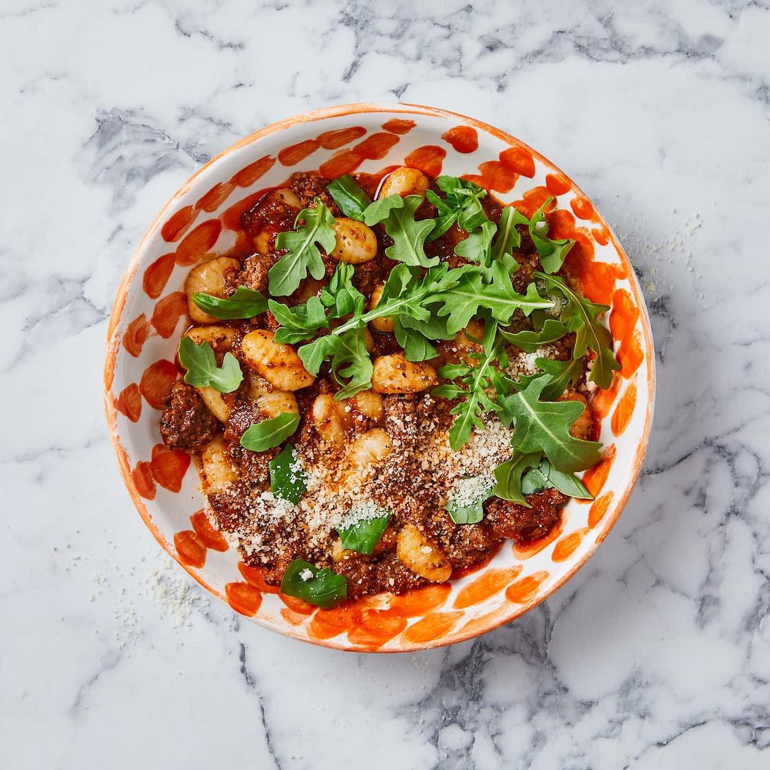 Herby beef gnocchi bolognese