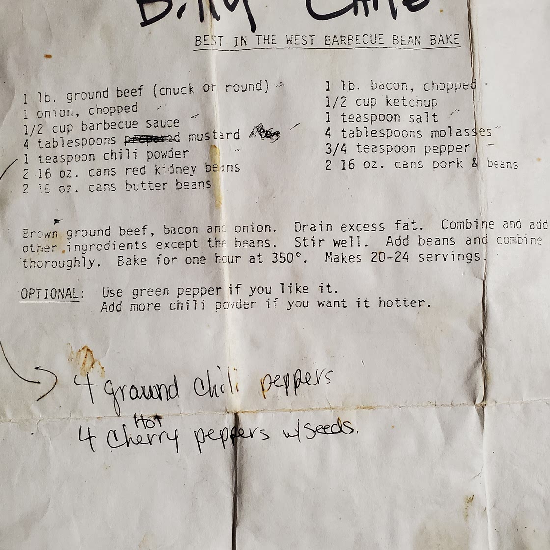 Billy's Chili