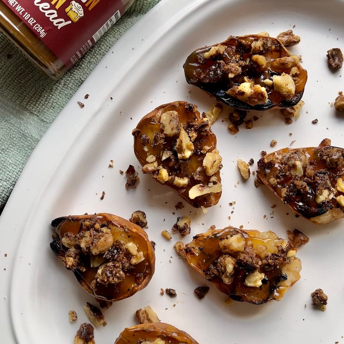 Grilled Pears with Cinnamon Bun Spread