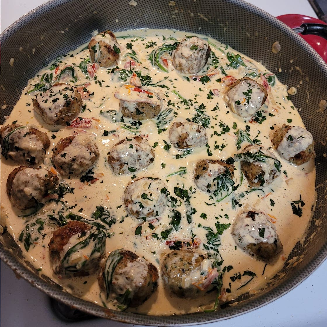 Creamy Spinach Turkey Meatballs