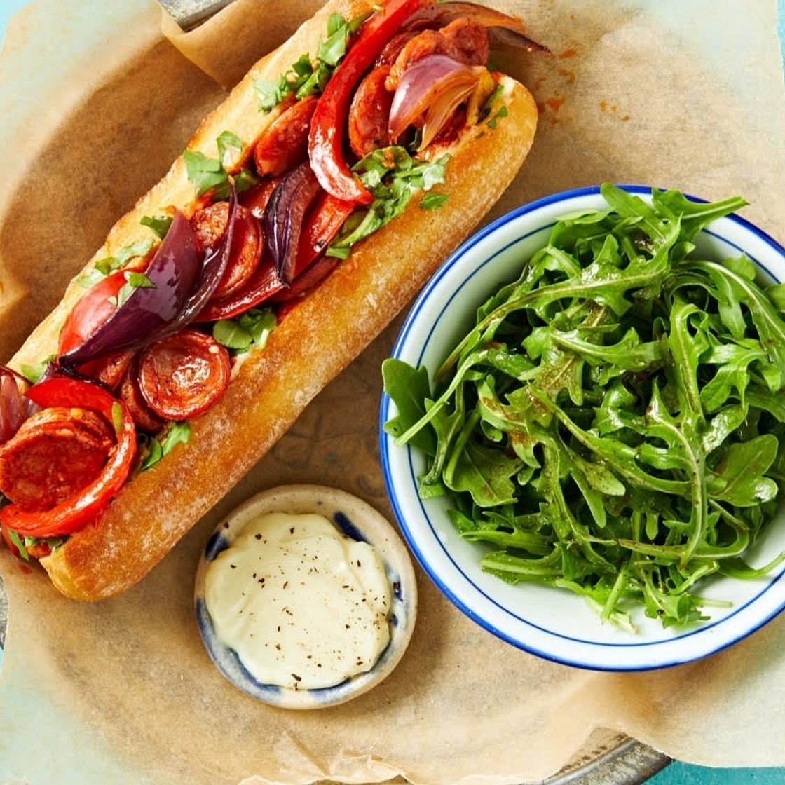Dinnerly's Chunky Chorizo, Capsicum and Pesto Rolls