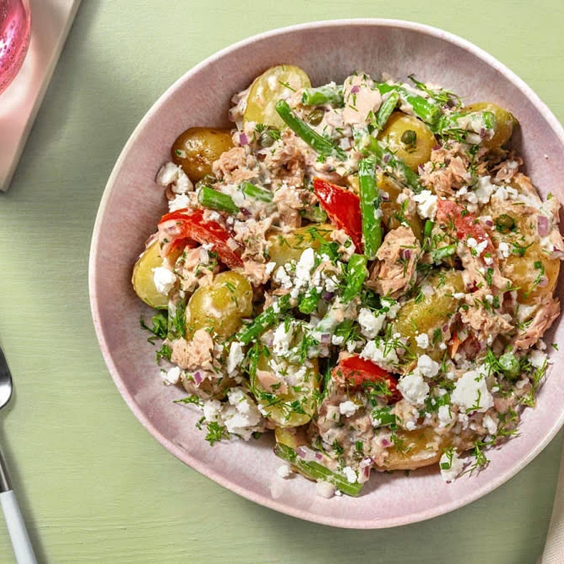 Potato salad with tuna and capers