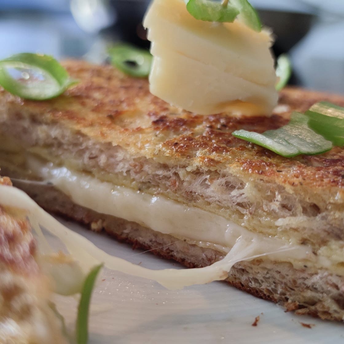 Frühstück Ei und Käse Toast