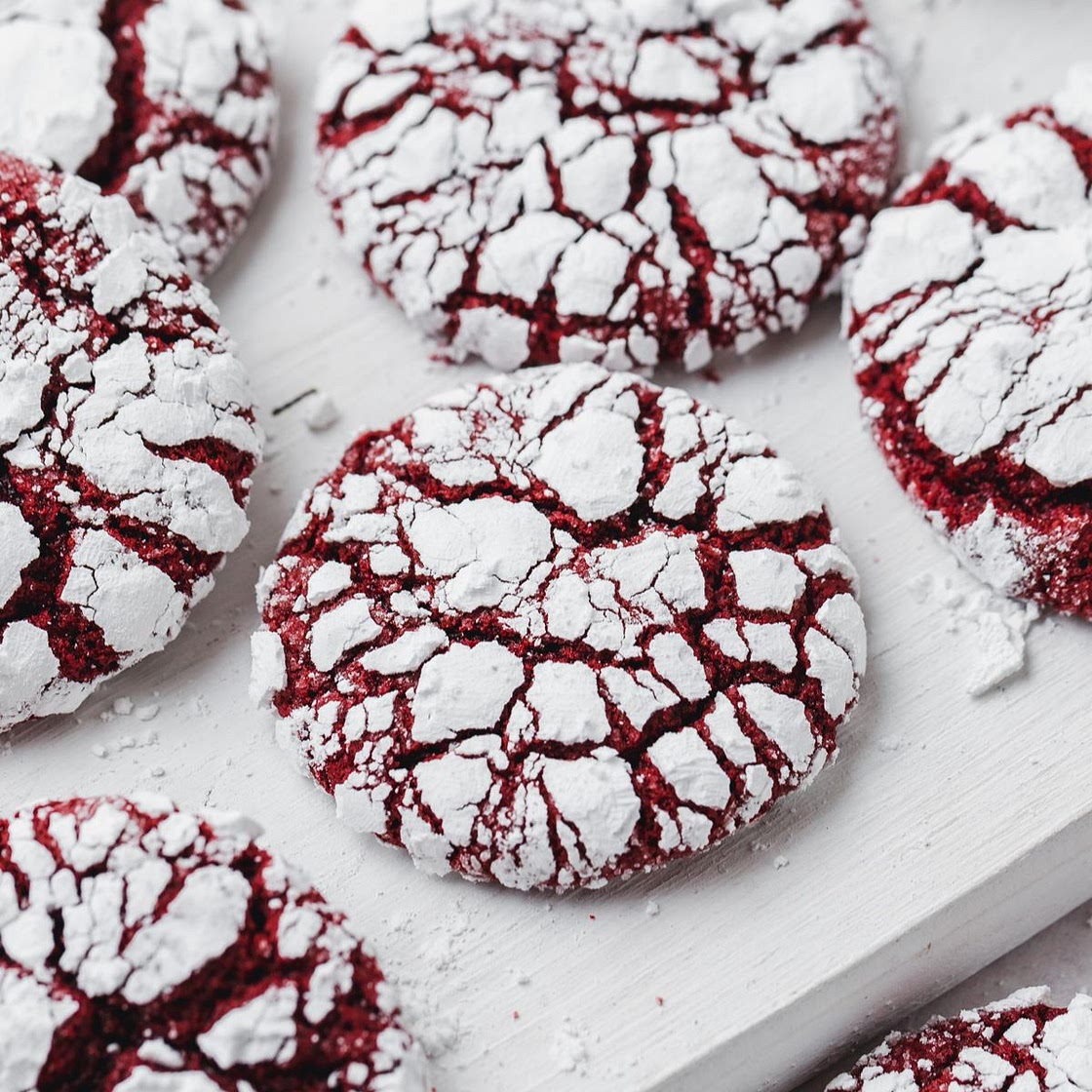 Red Velvet Crinkle Cookies