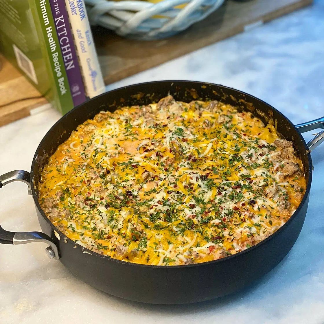 Creamy Ground Turkey & Cauliflower Rice Skillet