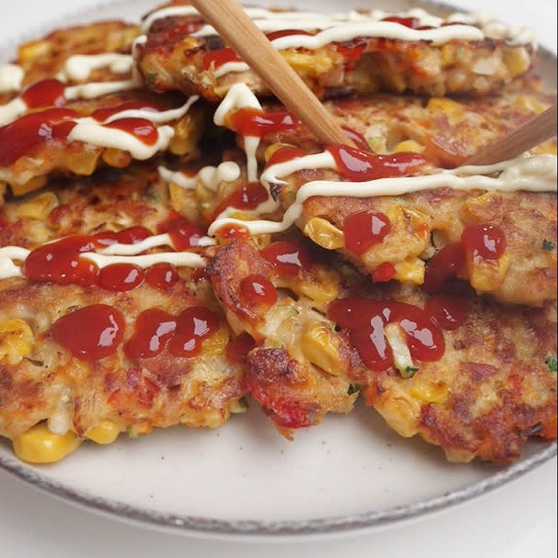 Tuna Corn Pancakes