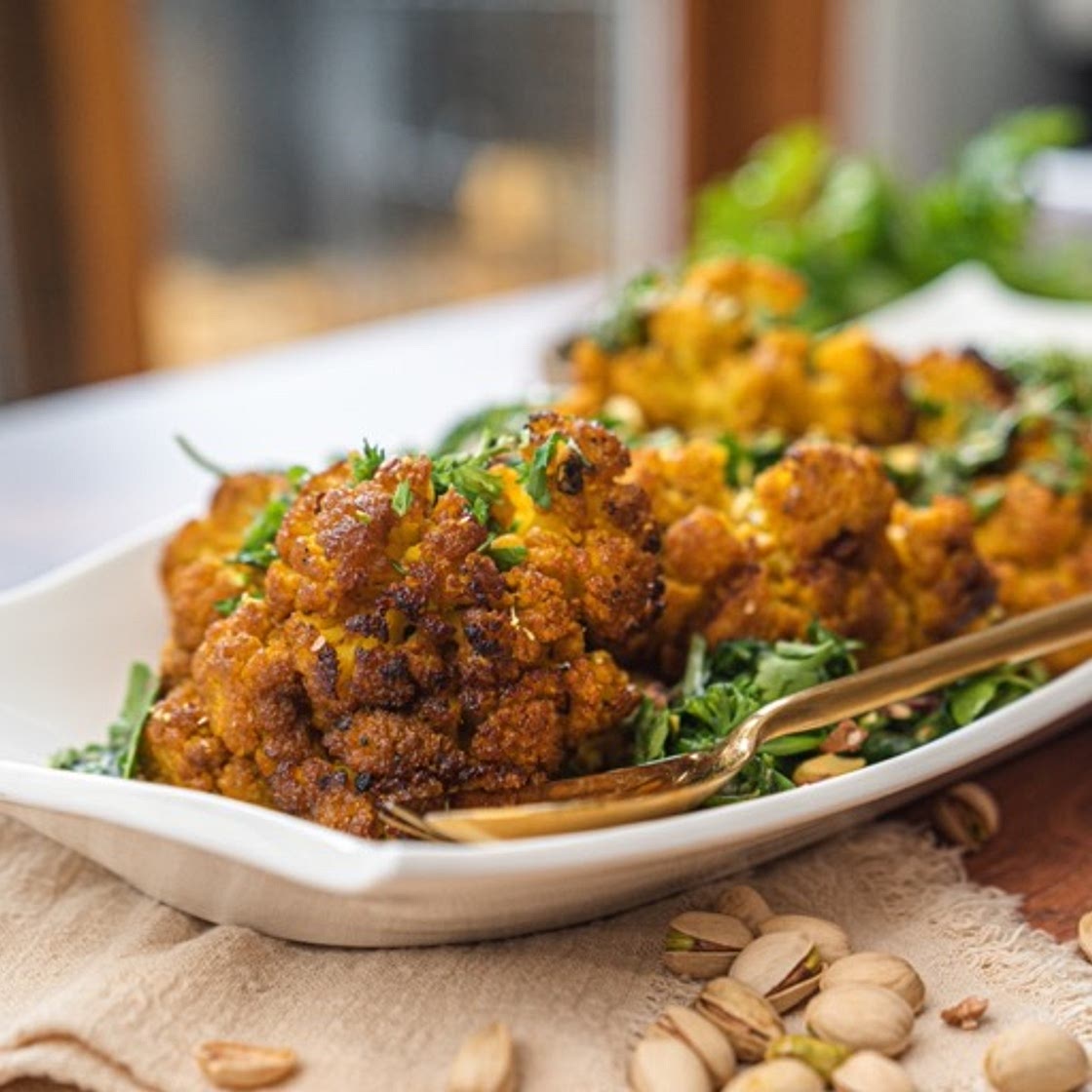 Vegan BBQ Recipes - Rotisserie Cauliflower