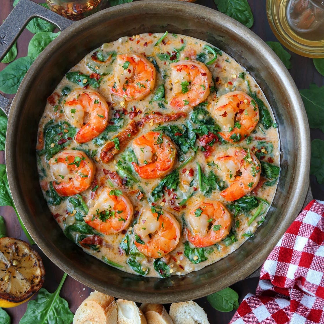 Garlic Butter Tuscan Shrimp