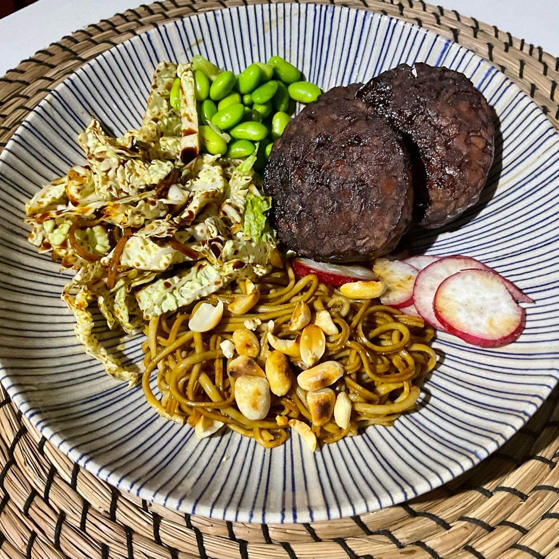Hoisin and Soy Sauce Tempeh Noodle Salad